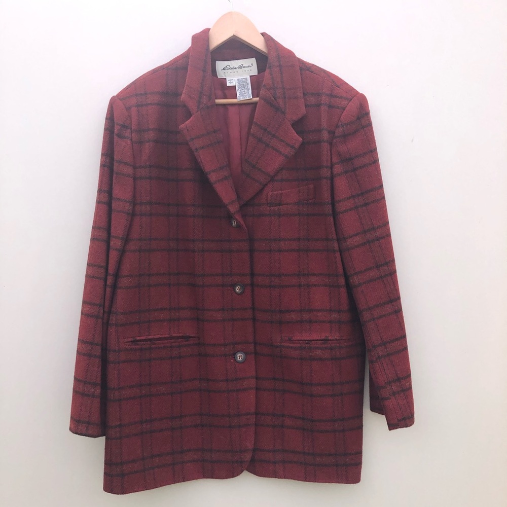 Eddie Bauer Red Plaid Blazer
